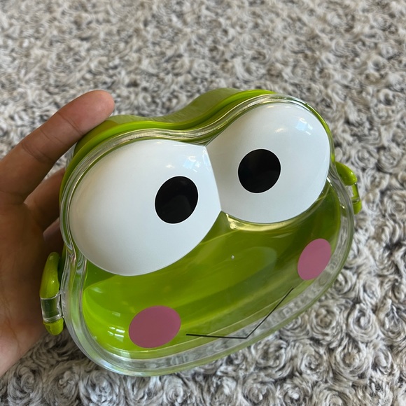 KEROPPI Frog Lunch Bento Box Easy Open Snack Container Storage Case Clear Top xo - Picture 4 of 9